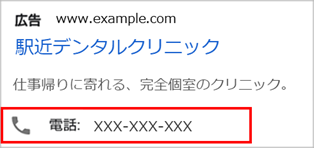 電話番号表示オプション